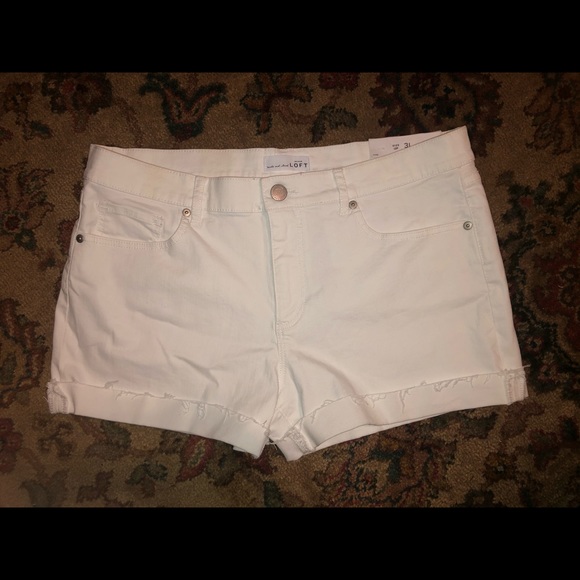 LOFT Pants - BRAND NEW WHITE DENIM SHORTS
